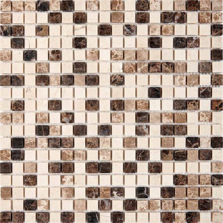  Pixel Mosaic Emperador Dark, light, Crema Nova,  15x15 ,  305305x4 ,  . PIX 271