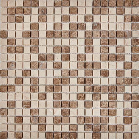  Pixel Mosaic Emperador Light, Crema Nova,  15x15 ,  305305x4 ,  . PIX 275