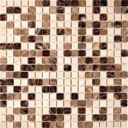  Pixel Mosaic PIX 268 Emperador Dark, light, Crema Nova,  15x15 ,  305305x4 ,  . PIX268