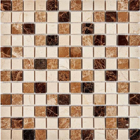  Pixel Mosaic Emperador Dark, light, Crema Nova,  23x23 ,  305305x6 ,  . PIX 269