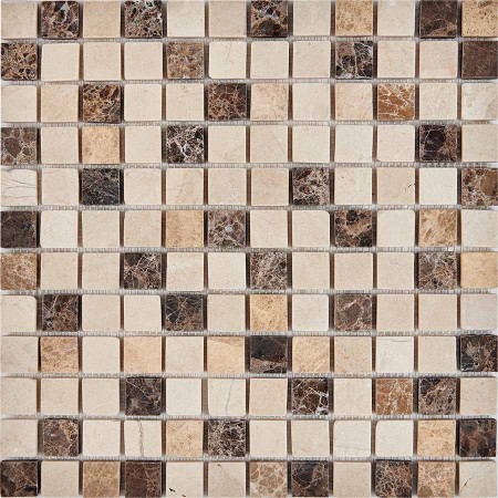  Pixel Mosaic PIX 272 Emperador Dark, light, Crema Nova,  23x23 ,  305305x6 ,  . PIX272