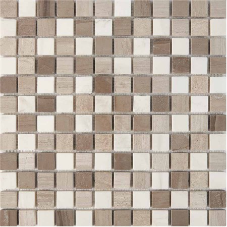  Pixel Mosaic White Wooden, Dolomiti Bianco, Athens  Grey,  23x23 ,  305305x6 ,  . PIX 279