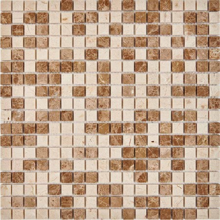  Pixel Mosaic Emperador Light, Crema Nova,  15x15 ,  305305x4 ,  . PIX 273