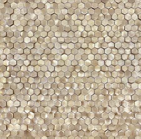  Caramelle Mosaic Aluminium 3D Hexagon Gold 8x14x6