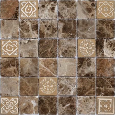  Caramelle Mosaic Art Emperador Dark MAT 48x48x8