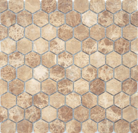  Caramelle Mosaic Emperador light MAT hex 18x30x6