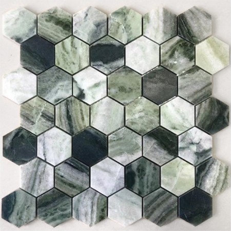  Caramelle Mosaic Onice Verde oliva POL hex 23x40x7