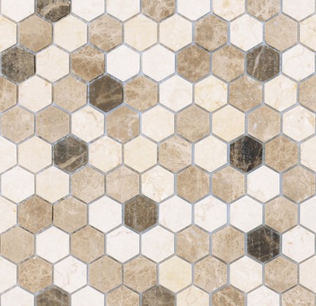  Caramelle Mosaic Pietra Mix 1 MAT hex 18x30x6