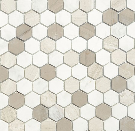  Caramelle Mosaic Pietra Mix 3 MAT hex 18x30x6